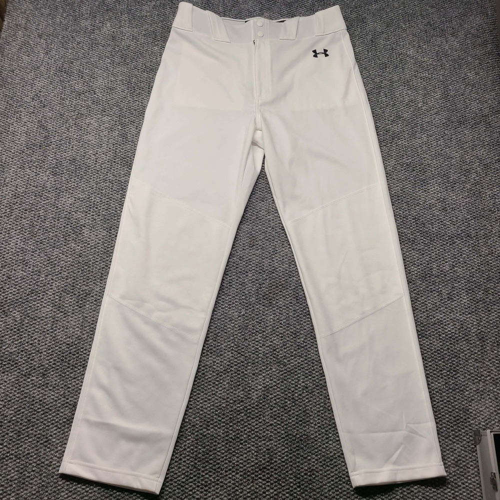Under Armour Men's UA Utility Baseball Pants L WHITE straight Leg nice